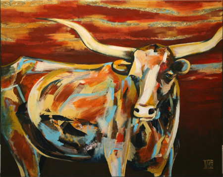 Longhorn VII by artist Melissa Wen Mitchell